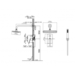 Σετ Μπαταρίας Εντοιχισμού, με Μίκτη και Τηλέφωνο Karag Lea 2 Εξόδων S05022 Gun Metal